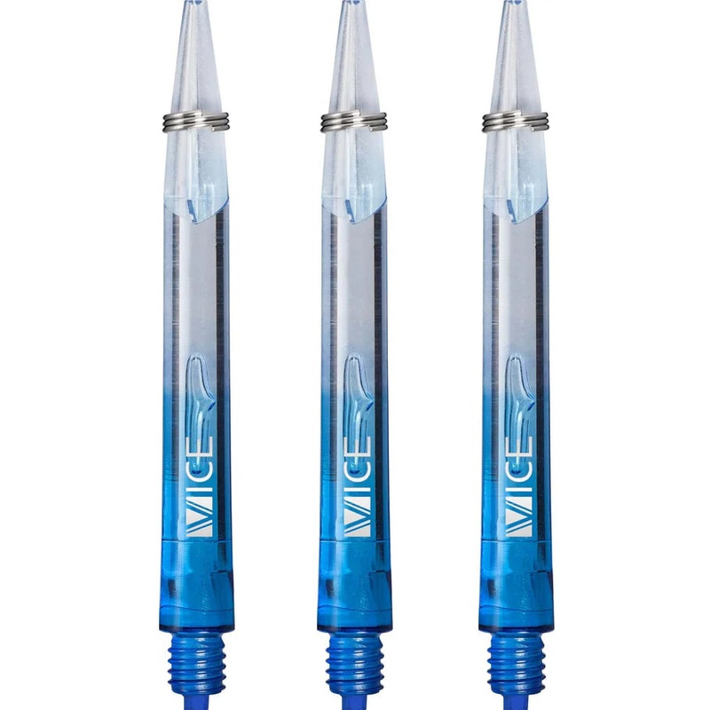 One80 Proplast Vice Dart Shafts – Blue/Clear – Medium Polycarbonate Medium (48mm in length excluding thread) Blue/Clear