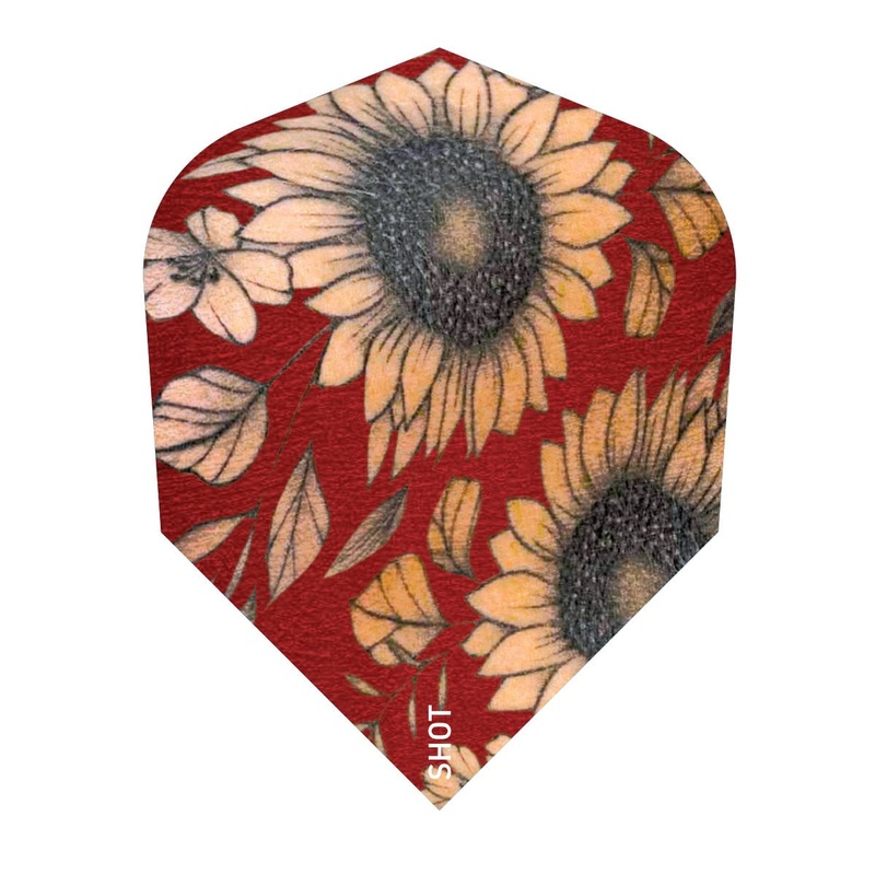 Shot Sunflower Dart Flight Set-Small Standard Standard 100 Micron Polymer