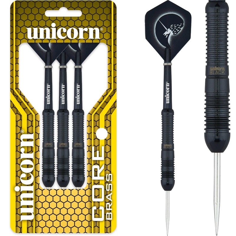 *Unicorn Core Brass Darts – Steel Tip – Style 2 – Black Brass 20g