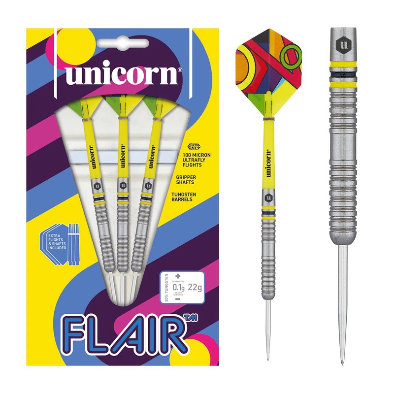 Unicorn Flair 3 80% Tungsten Steel Tip Darts 22 GRAM
