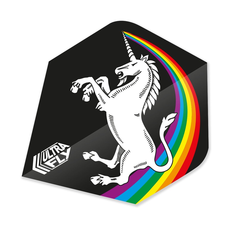 Unicorn Ultrafly Black Rainbow Dart Flights Black