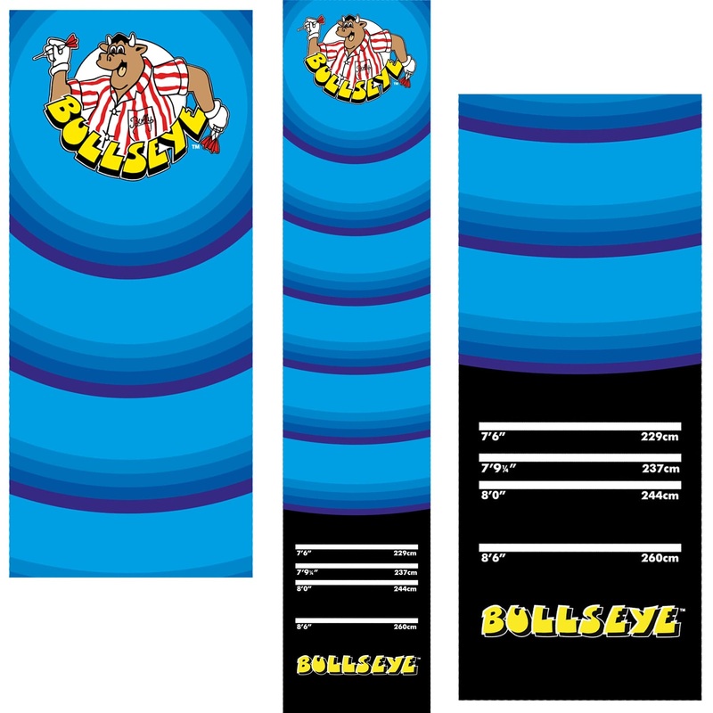 Bullseye Carpet Darts Mat – Non Slip Back – Blue with Bully Logo