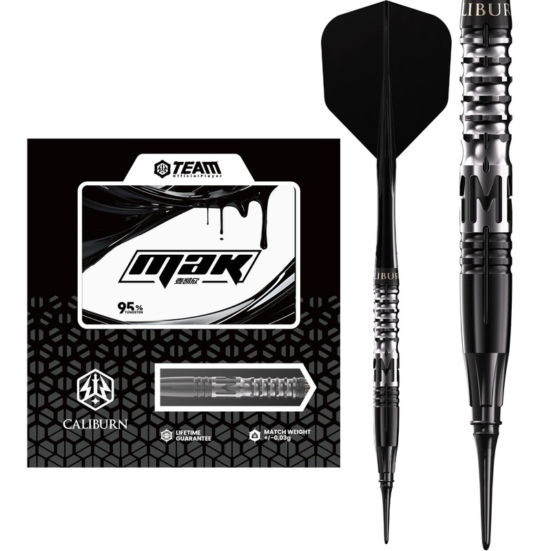 Caliburn Player Darts – Soft Tip – 95% Tungsten – Mak – 19.5g