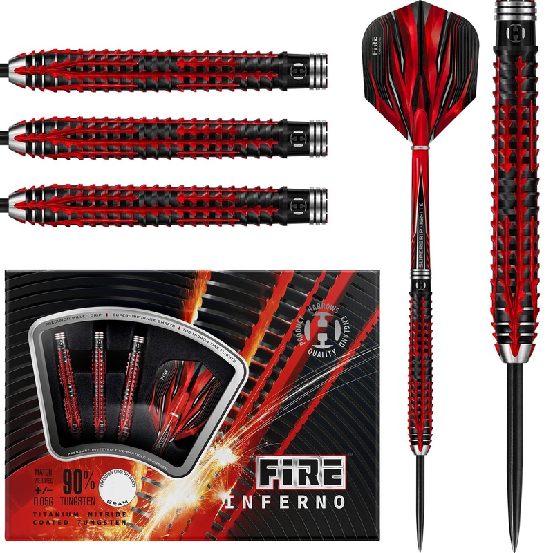 Harrows Fire Inferno Darts – Steel Tip – Black & Red 21g