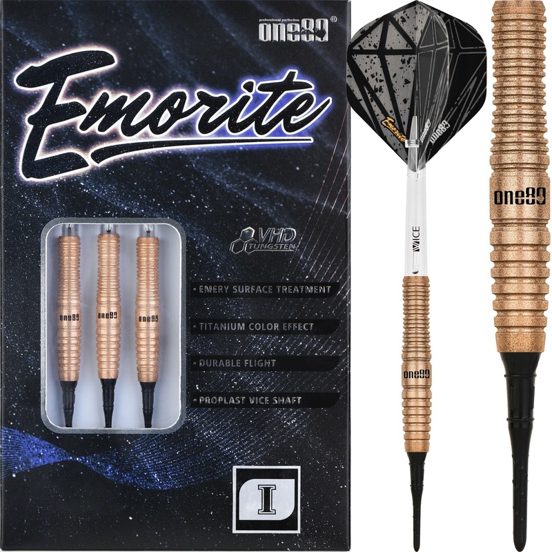 One80 Emorite 01 Darts – Soft Tip – 90% Tungsten – Rose Gold 20g