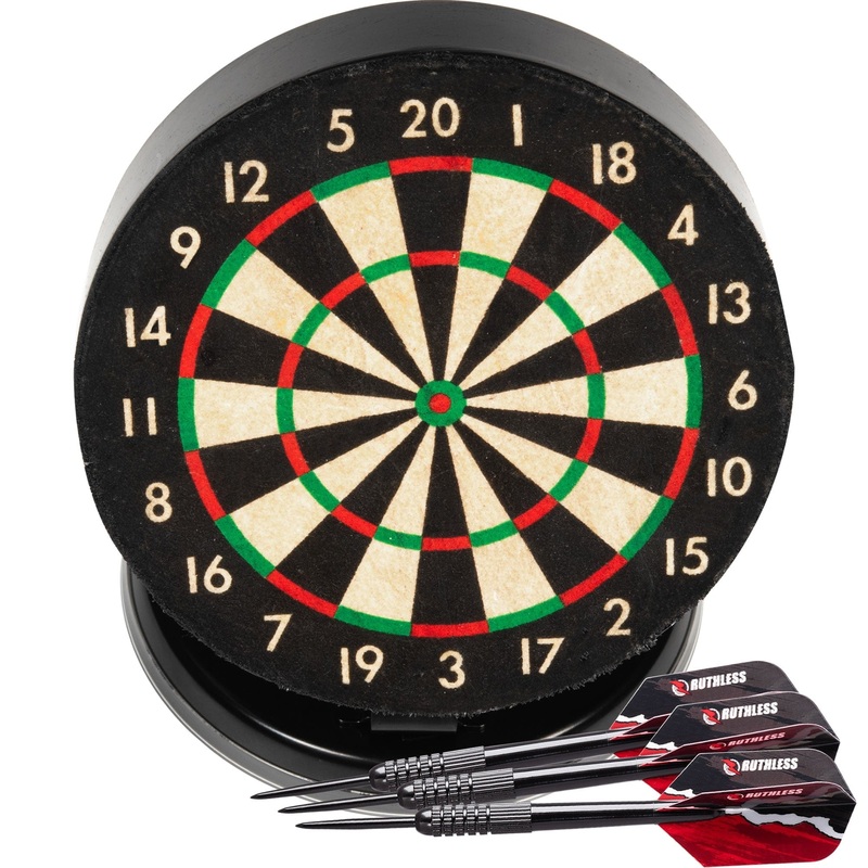 Ruthless Mini Desktop Dartboard – 6 Inch – Desk Version or Wall Mountable – Complete with Darts