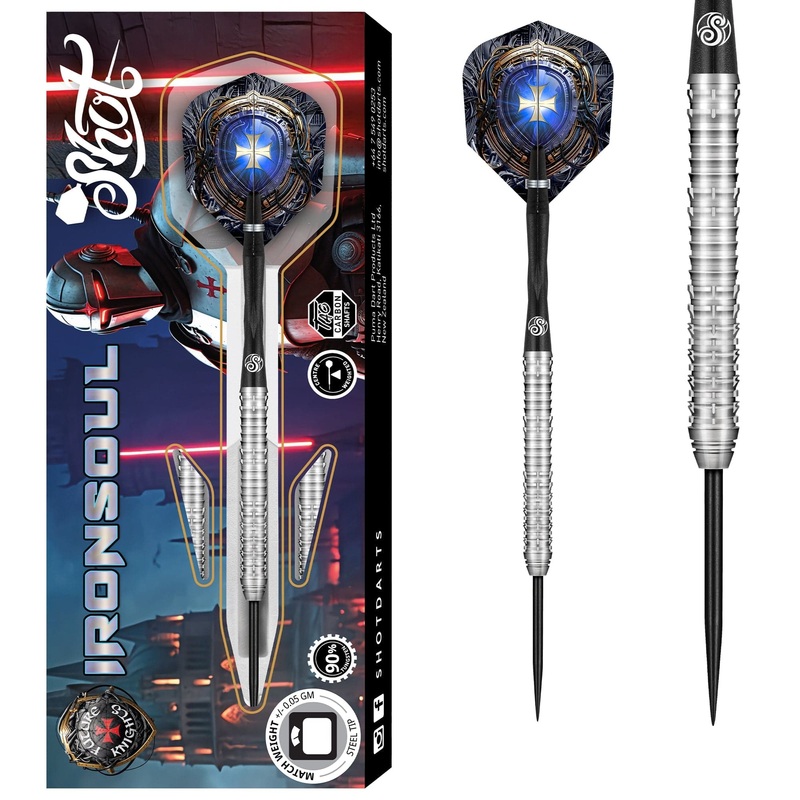 Shot Future Knights Darts – Steel Tip – 90% Tungsten – Ironsoul 23g
