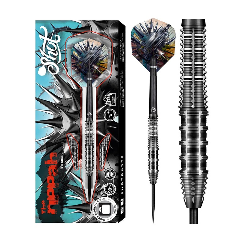 Shot Gnarly Rippah 90% Tungsten Steel Tip Darts 22 GRAM