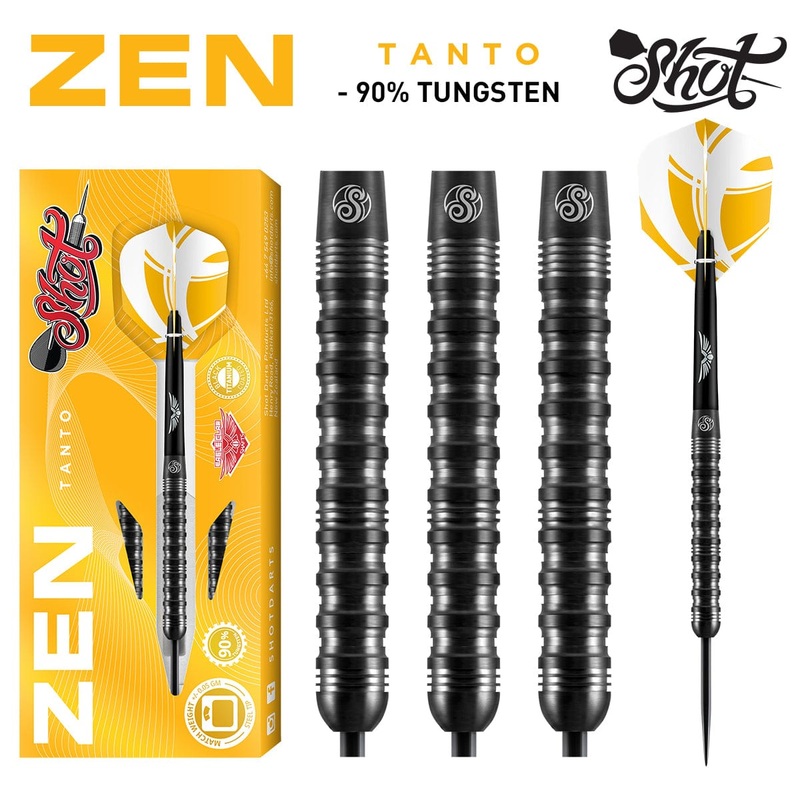 Shot Zen Tanto Steel Tip Dart Set-90% Tungsten-23gm