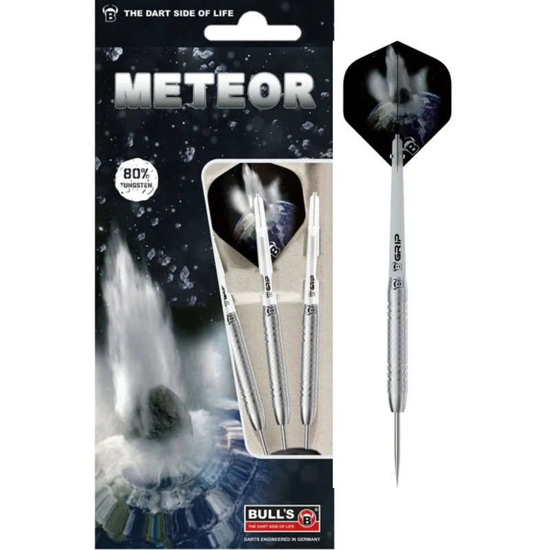 Bull’s DE Meteor 80% Tungsten Steel Tip Darts – MT8 – Fine Knurl 24g