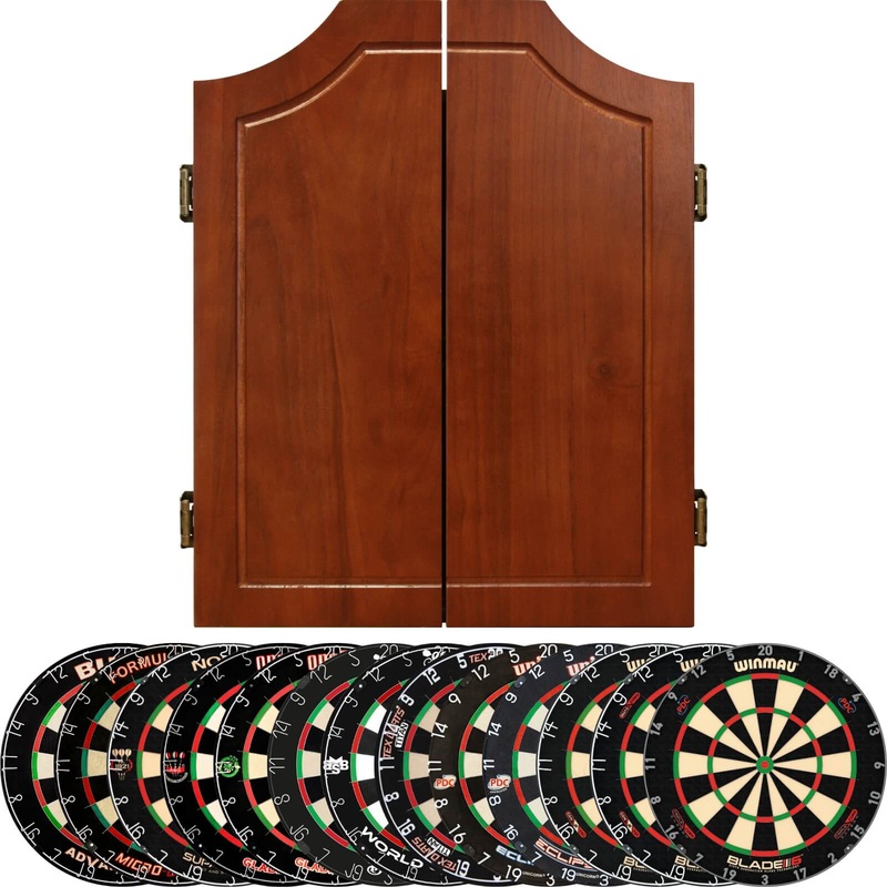 Formula Sports – Walnut Solid Wood Dartboard Cabinet & Dartboard Bundle – Choose Your Board Bulls NL – Advantage 501