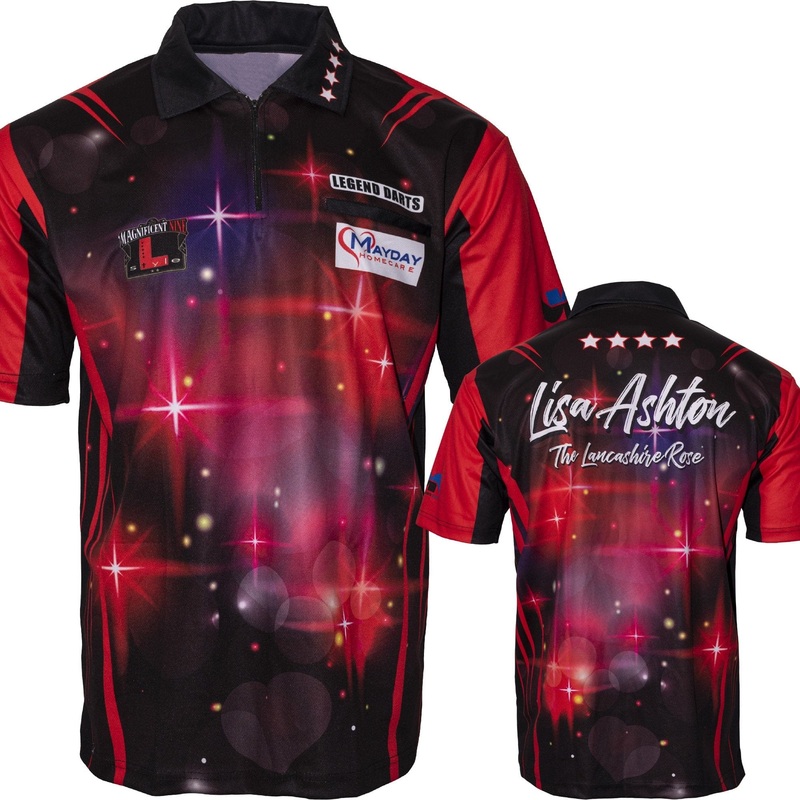 *Legend Darts – Lisa Ashton – Dart Shirt – The Lancashire Rose – Red Small