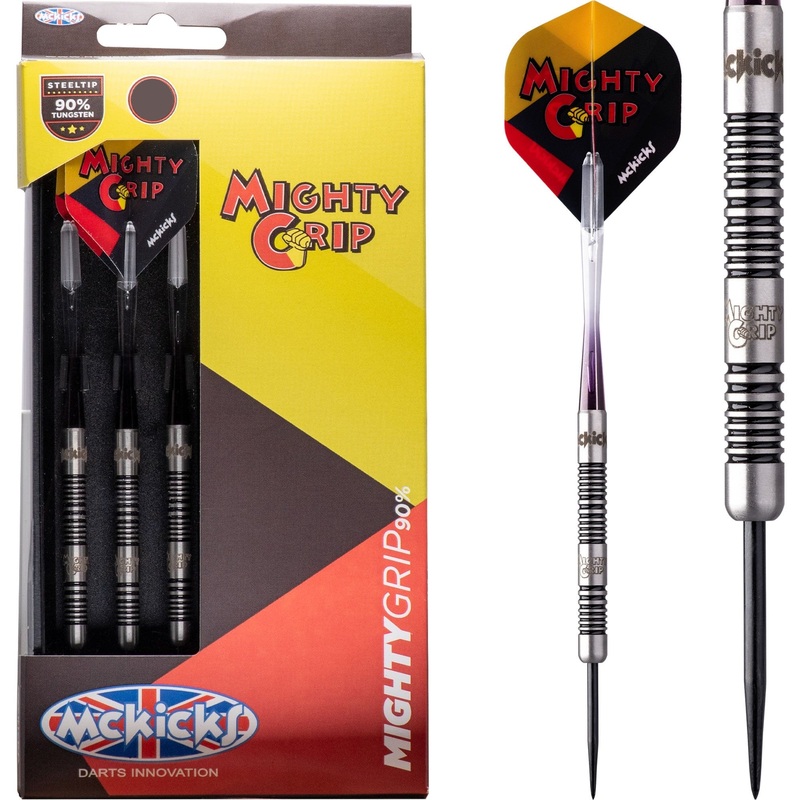 *McKicks Premium Whites Darts – Steel Tip Tungsten – Mighty Grip 21g