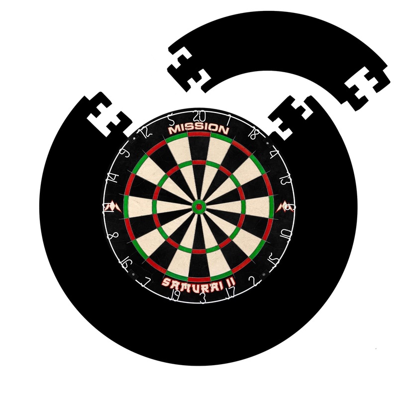 Mission Samurai II Dartboard Set – Dart Board & Jigsaw Surround – Black