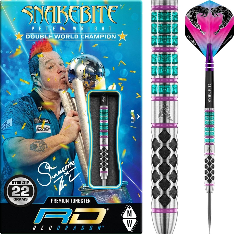 Red Dragon – Peter Wright Supa-Venom Darts – Steel Tip – 90% Tungsten – 21g 22g 23g 24g 21 grams