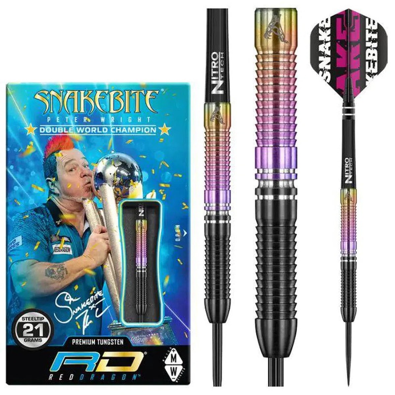 Red Dragon Peter Wright World Champion 2020 SE 90% Tungsten Steel Tip Darts 21 GRAM