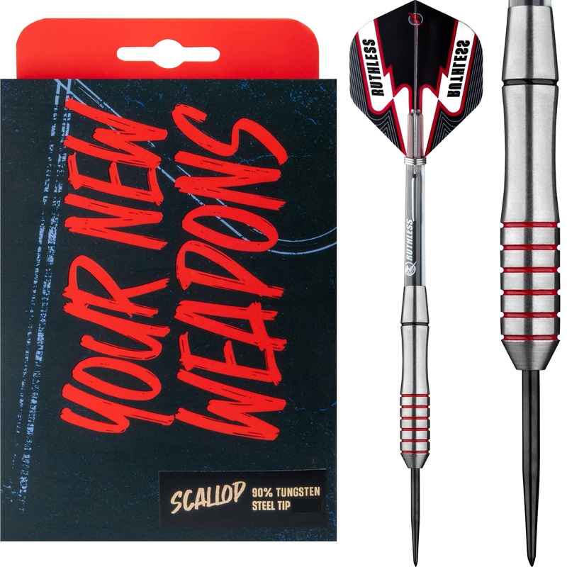 *Ruthless Scallop Darts – Steel Tip – Front Ring – Black & Red – 29g 29g