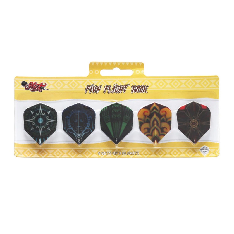 Shot Tribal Five Dart Flight Pack – Shape (5 sets)