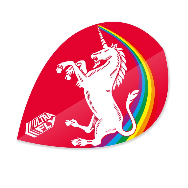 Unicorn Ultrafly Red Rainbow Pear Dart Flights Red