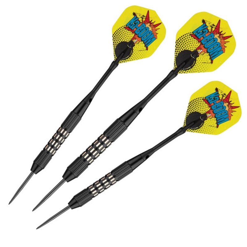 Viper Comix Darts – Steel Tip – Coated Alloy – Cut Grooves – inc Extras – Black 22g