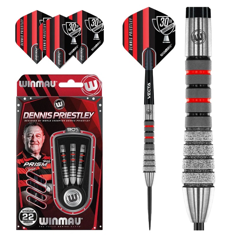 Winmau Dennis Priestley Diamond 3-Zero 90% Tungsten Steel Tip Darts 19 GRAM