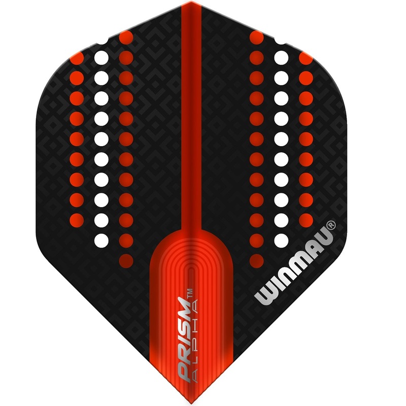Winmau Prism Alpha Red / Black Translucent Dart Flights Standard Red / Black