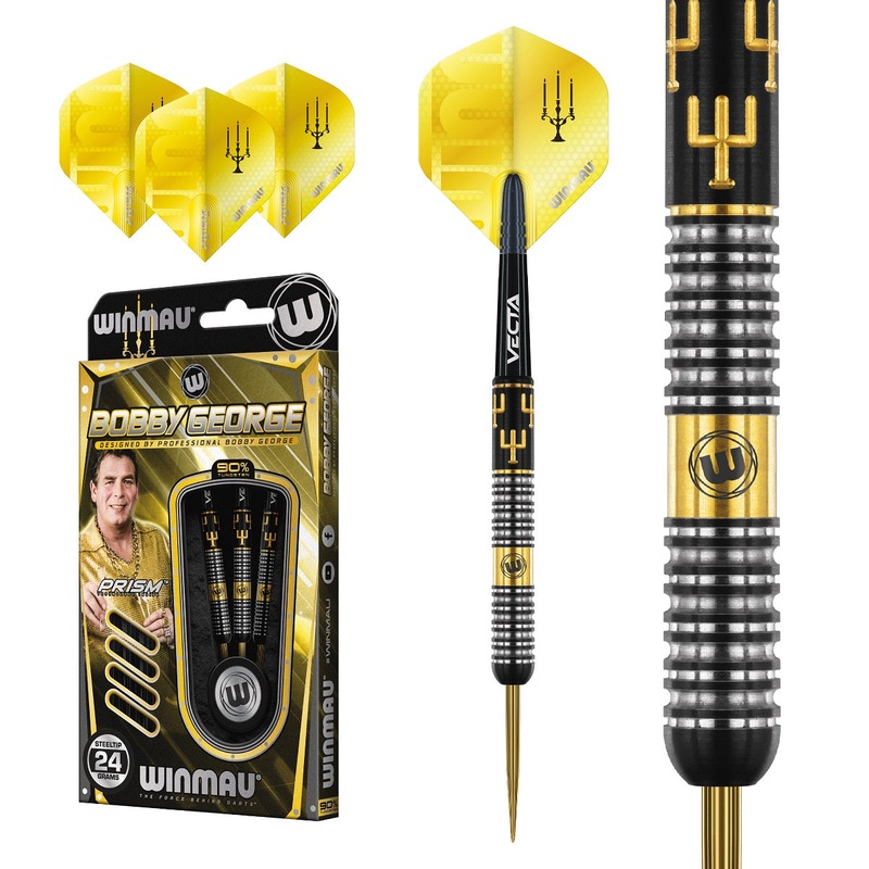 Bobby George 90% Tungsten Steel Tip Darts by Winmau 24 Gram