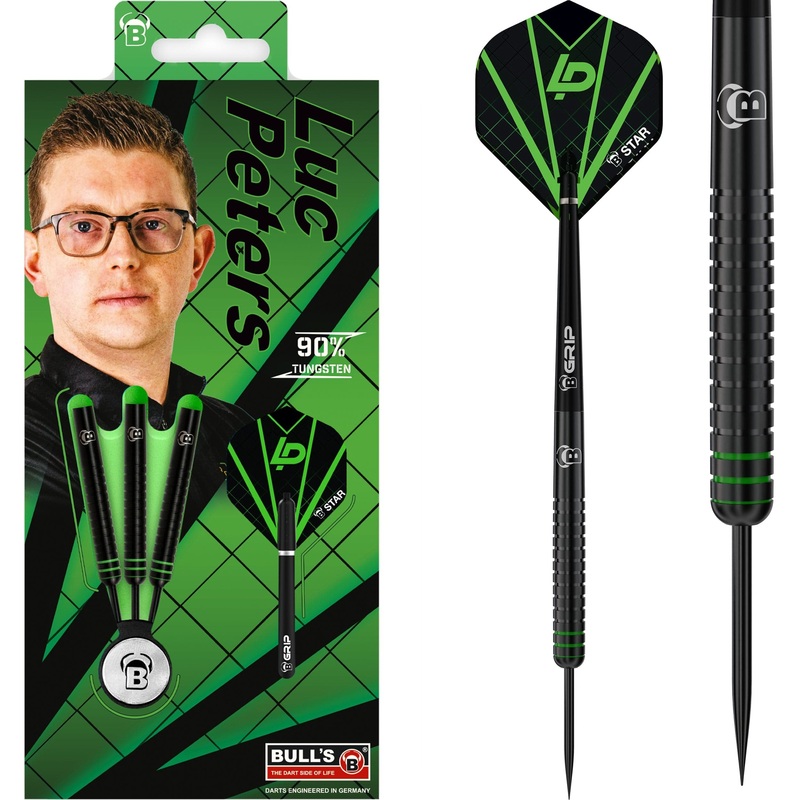 BULL’S Luc Peters Darts – Steel Tip – 90% Tungsten – Black Titanium 22g