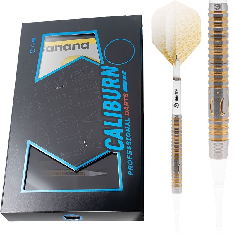 *Caliburn Player Darts – Soft Tip – 90% – Gold Titanium – Banana 21g
