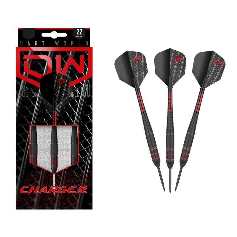 Charger Black Coated Brass Steel Tip Darts by DW 19 Gram