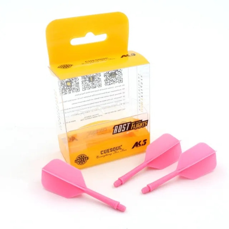CUESOUL ROST AK5 Integrated Dart Shaft & Flight – Slim Shape – Medium – Pink Pink Medium (28mm in length excluding thread) Slim