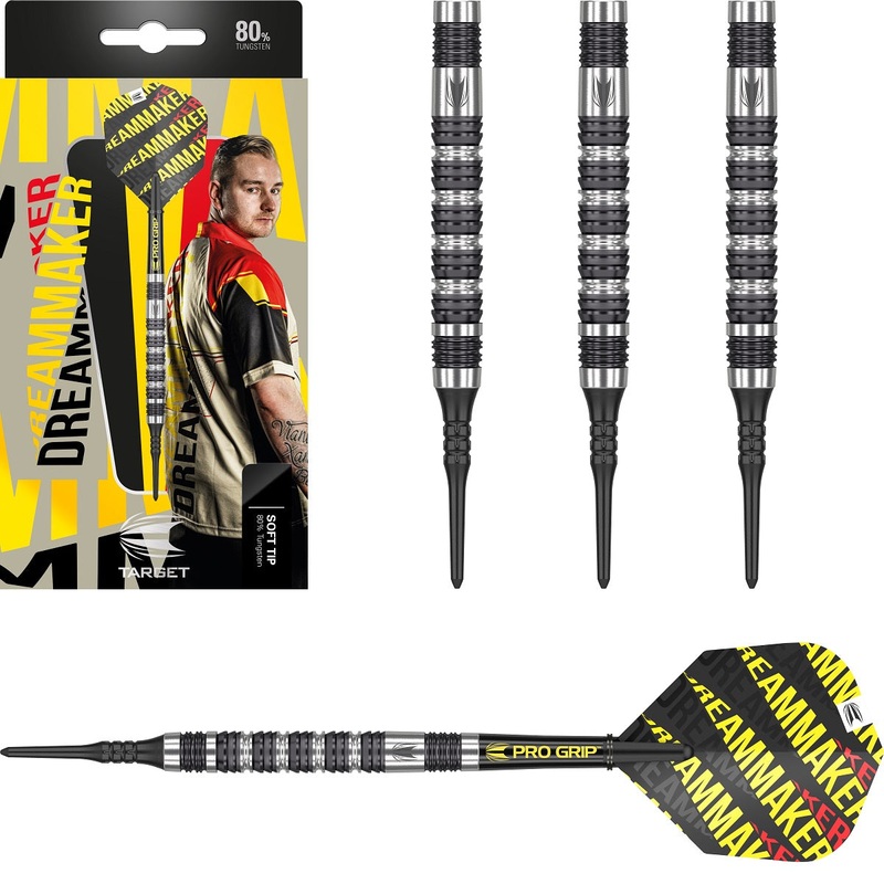 Dimitri van den Bergh 80% Tungsten Soft Tip Darts by Target 18 Gram