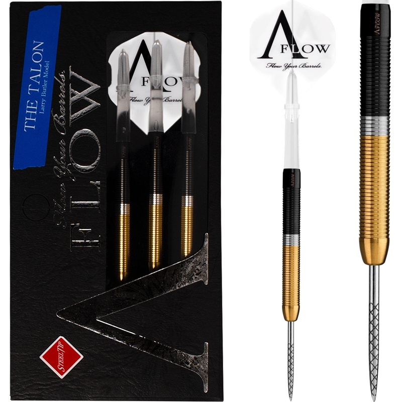 Dynasty Darts – Black Line – Steel Tip – Larry Butler – The Talon – Black & Gold – 24g 24g