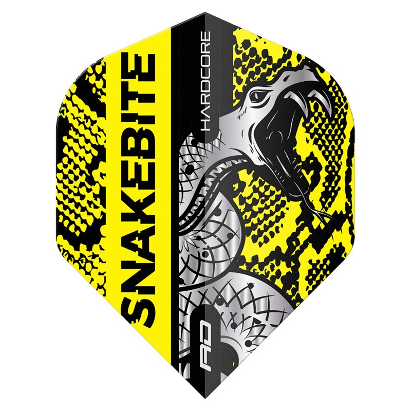 Hardcore Snakebite Coiled Snake Yellow Standard Dart Flights by Red Dragon
