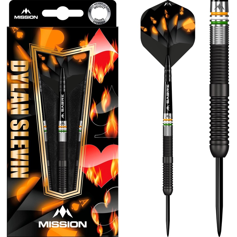 Mission Dylan Slevin Darts – Steel Tip – 90% – Black Titanium – Oceans 21g