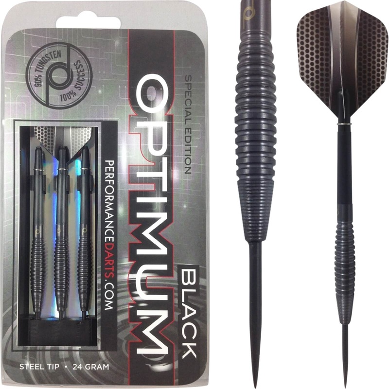 Performance Darts – Optimum Black – Steel Tip – 90% Tungsten – 22g 24g 26g 22 grams