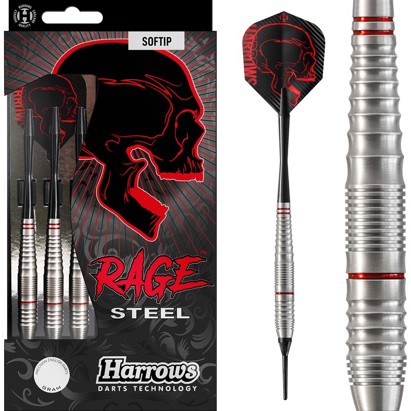 Rage Stainless Steel Soft Tip Darts by Harrows 18 Gram