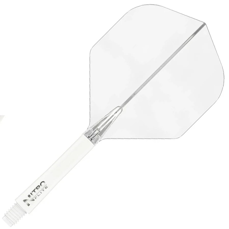 Red Dragon Nitro Flite Integrated Flight and Shaft System – No2 Medium White & Clear White & Clear Medium (34mm in length excluding thread) No. 2