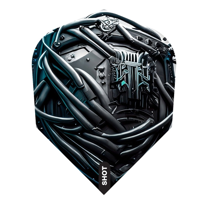 Shot AI Cyberpunk Dart Flight Set Small Standard Standard 100 Micron Polymer