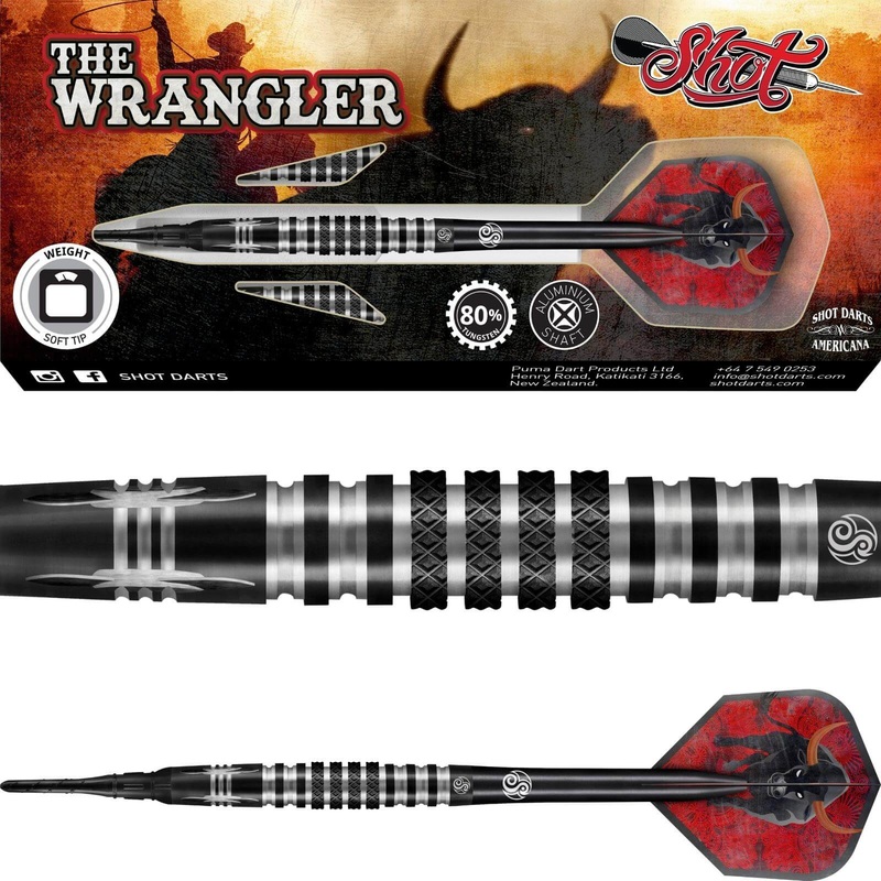 Shot – Americana The Wrangler Darts – Soft Tip – 80% Tungsten – 18g