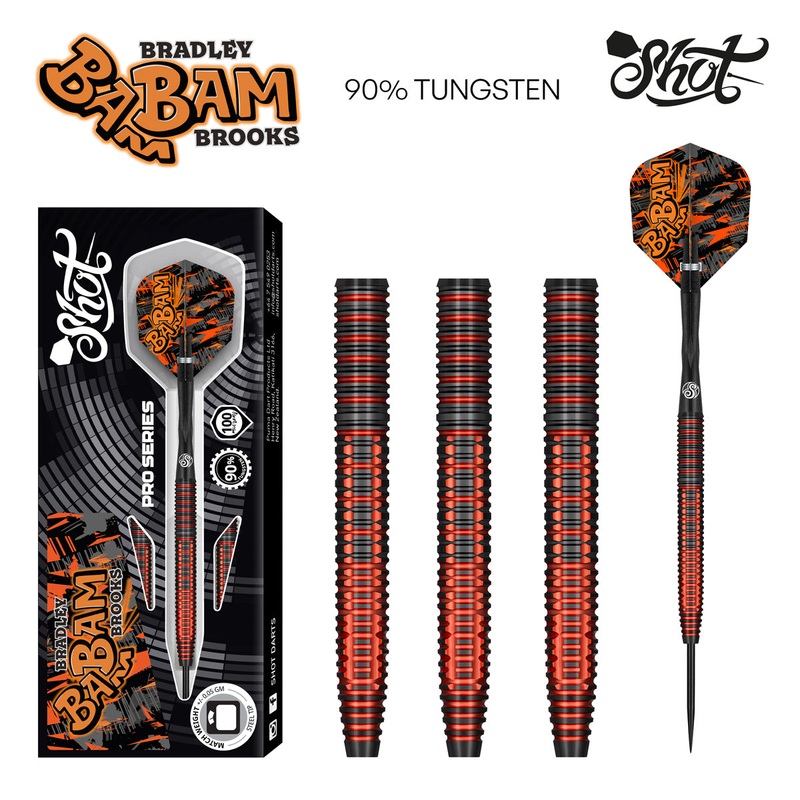 Bradley Brooks 90% Tungsten Steel Tip Darts by Shot 23 Gram