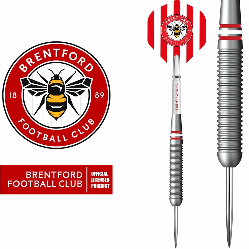 Brentford FC – Official Licensed – The Bees – Steel Tip Darts – Brass – 22g 22g