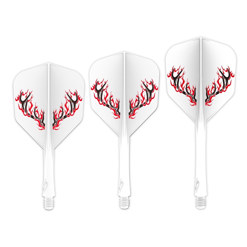 Caliburn SUP Dart Flights – Moulded Flight & Shaft – Standard No6 – Rynit – White Short