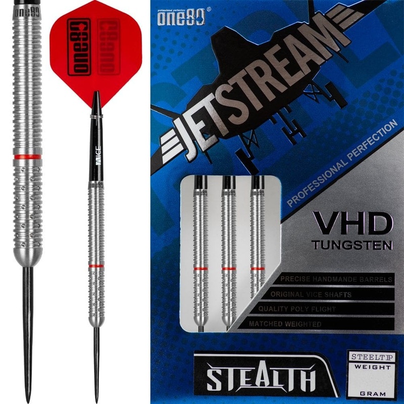 One80 Jetstream Darts – Steel Tip Tungsten – Stealth 22g