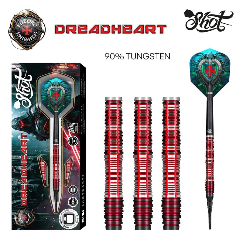 Shot Future Knights Dreadheart Soft Tip Dart Set-90% Tungsten-20gm