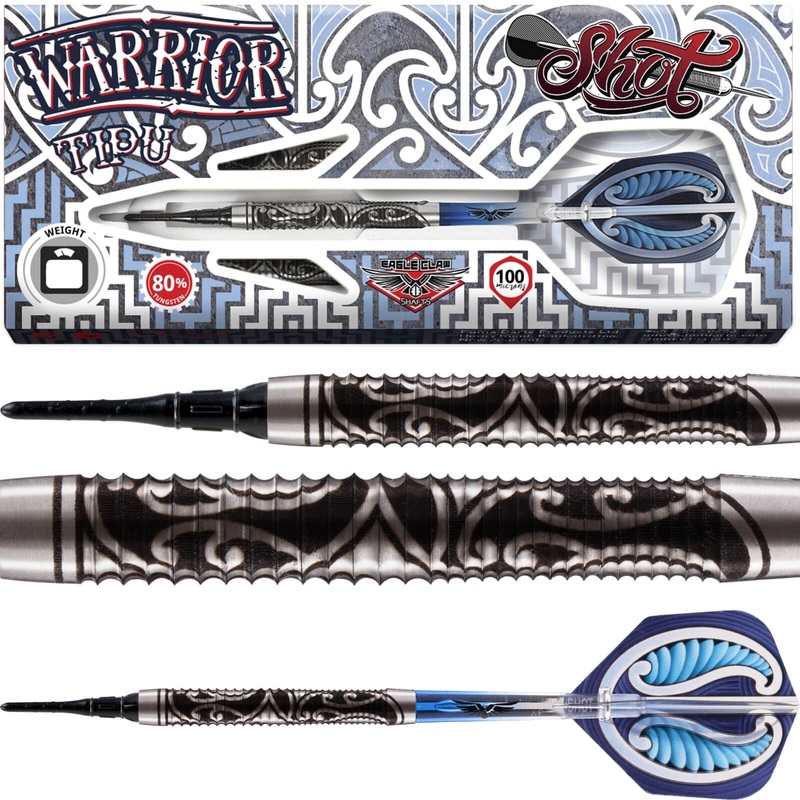 Shot – Warrior Tipu Darts – Soft Tip – 80% Tungsten – 18g 20g 18 grams