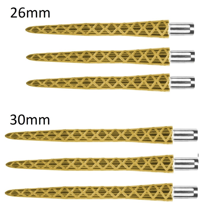 Target Fire Storm Diamond Cut Gold Replacement Dart Points 26mm