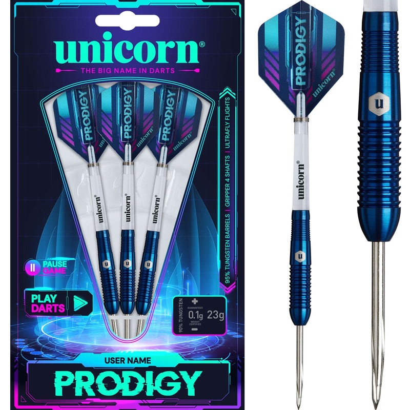 Unicorn Prodigy Darts – Steel Tip – 95% Tungsten – Style 2 23g