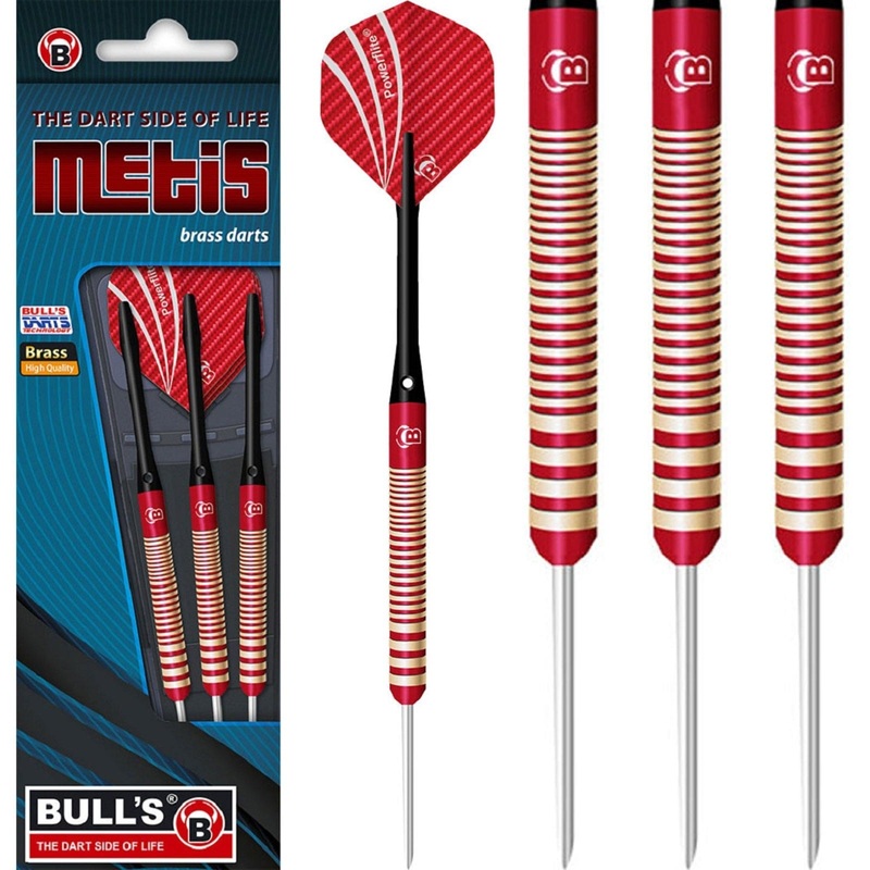 BULL’S Metis Darts – Steel Tip – Coloured Brass – Red 21g