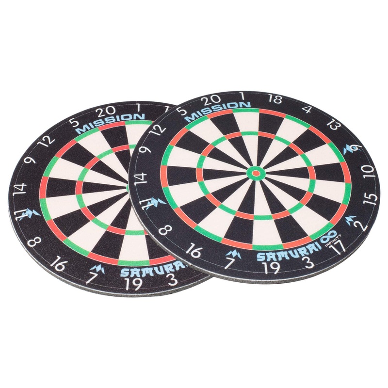 Mission Coasters – Infinity Dartboard Design – Rubber and Fabric – Round 9.5cm – Pack 2
